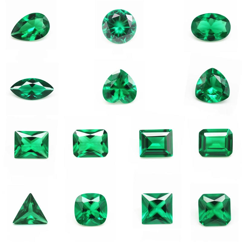 Round and Fancy Green Nano Gems Artificial Synthetic Emerald Gemstone