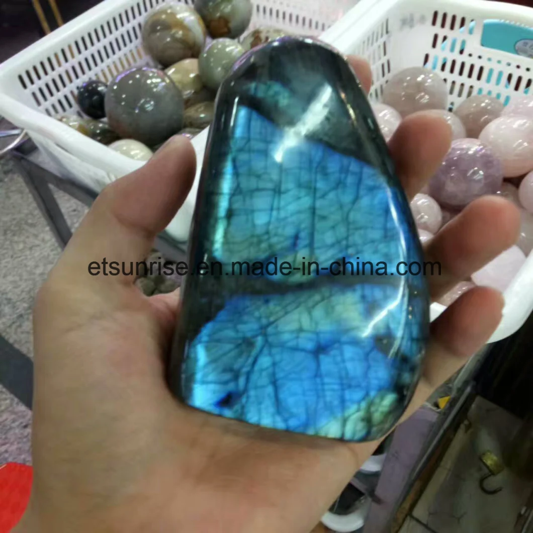 Semi Precious Stone Natural Crystal Labradorite Display Gemstone