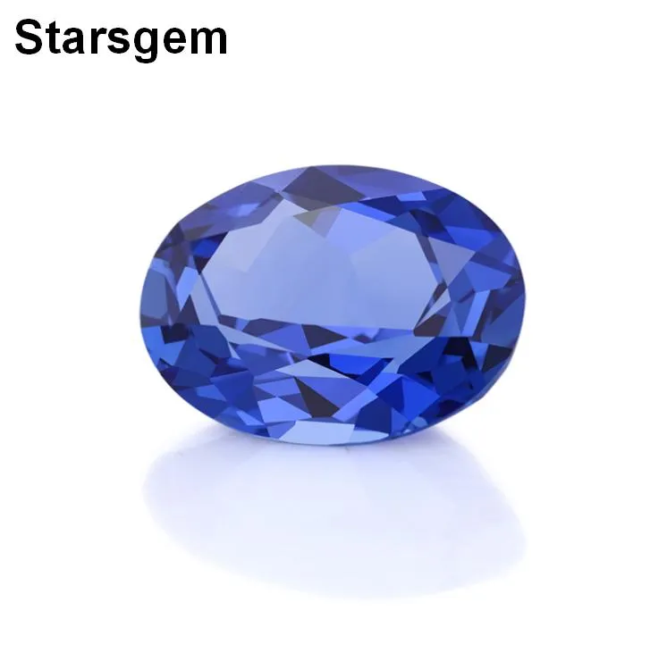 Оптовая цена Starsgem Синтетический сапфир овальной огранки 7x9 мм, королевский синий, созданный в лаборатории