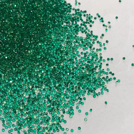 Свободный драгоценный камень круглой огранки изумрудно-зеленый ИАГ, натуральный маленький изумрудный камень